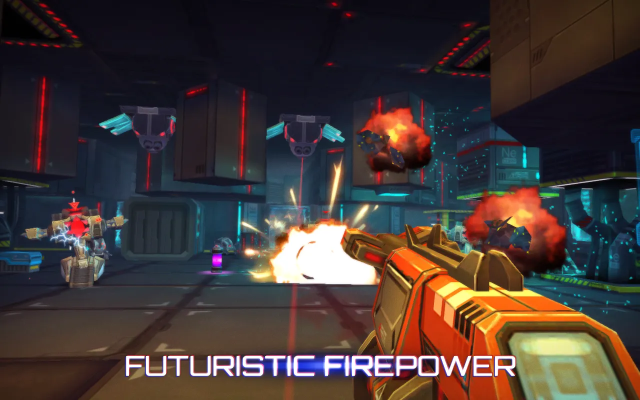 Neon Shadow: Cyberpunk 3D FPS [мод: бесконечные патроны] Screenshot 5