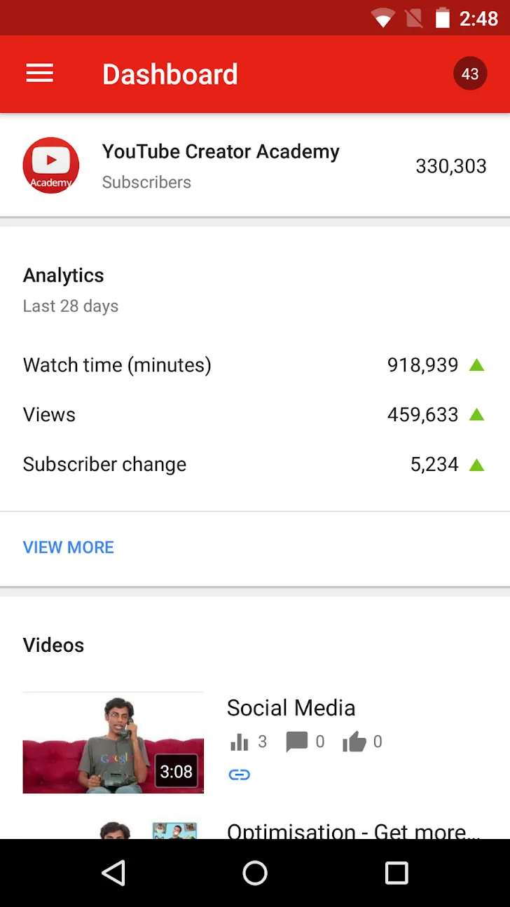 Творческая студия YouTube Screenshot 2