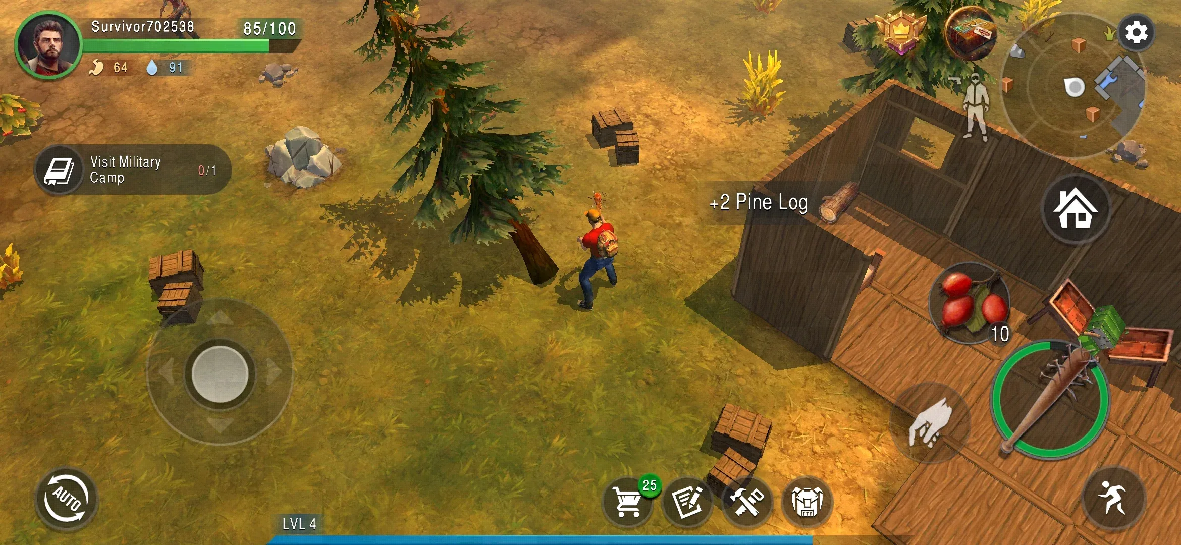 Live or Die: Survival Pro v0.5.8 APK Мод (Меню, Бесплатный крафт, 1000 уровень, Золото) Screenshot 1