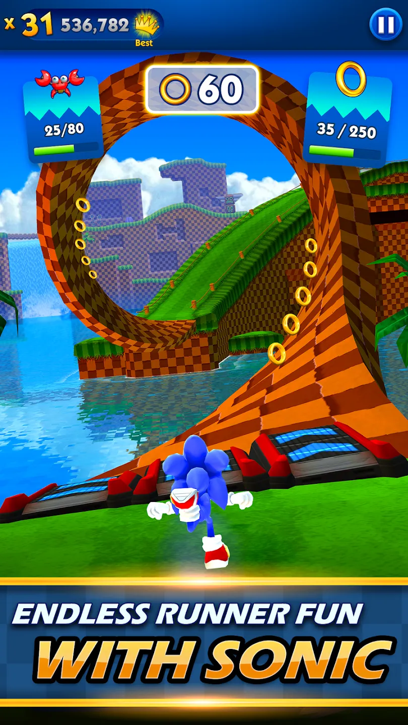 Sonic Dash v9.9.0 APK Мод (Меню, Режим бога, Деньги, Персонажи разблокированы) Screenshot 1