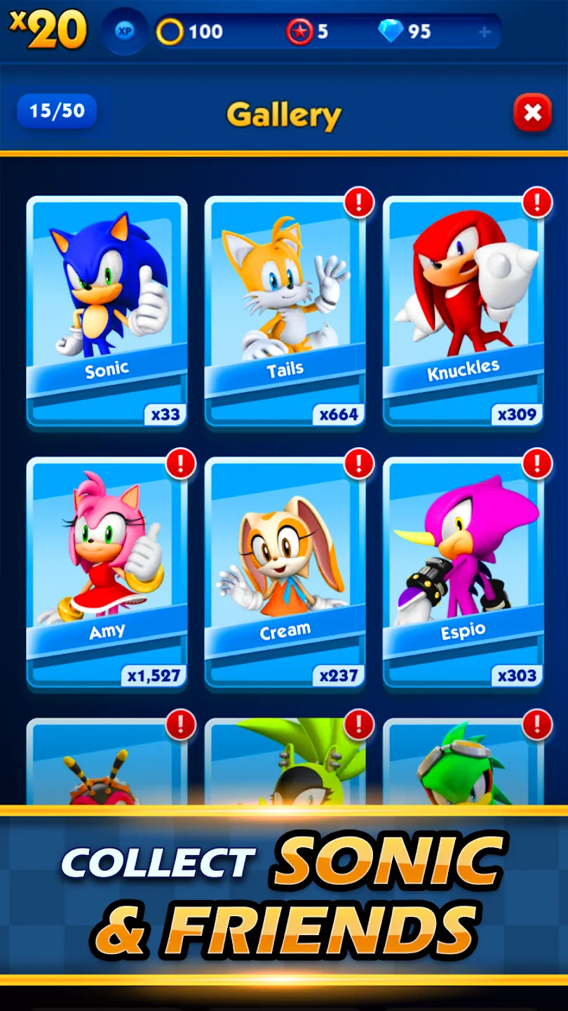 Sonic Dash v9.9.0 APK Мод (Меню, Режим бога, Деньги, Персонажи разблокированы) Screenshot 5