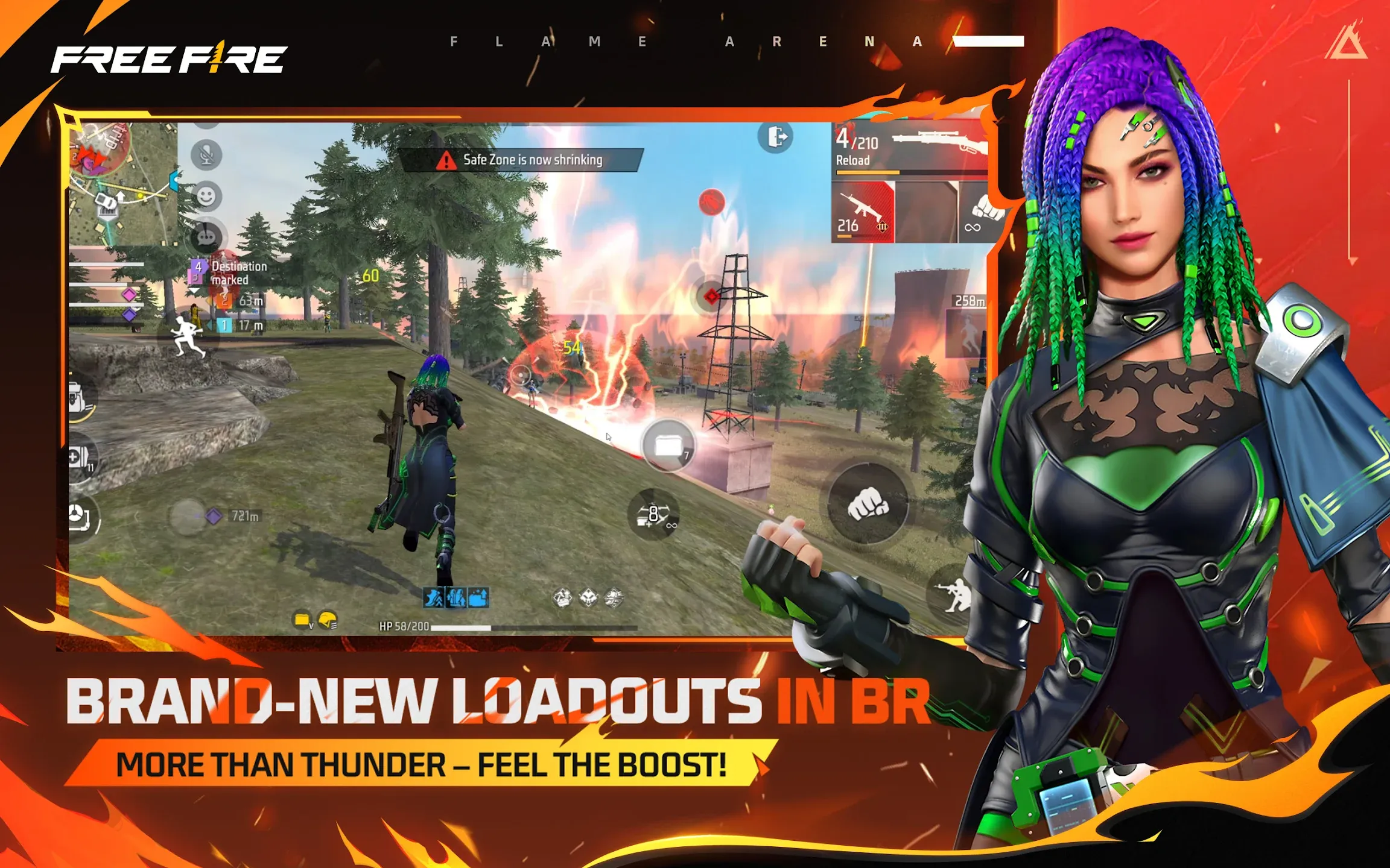Free Fire v1.123.1 APK Мод (Мега Меню, Aim, ESP Line, Wall Hack, Antiban) Screenshot 4