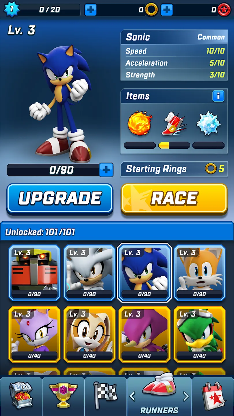 Sonic Forces боевой & бег игры v7.0.1 APK Мод (Меню, Множитель скорости, Режим бога, Деньги) Screenshot 5