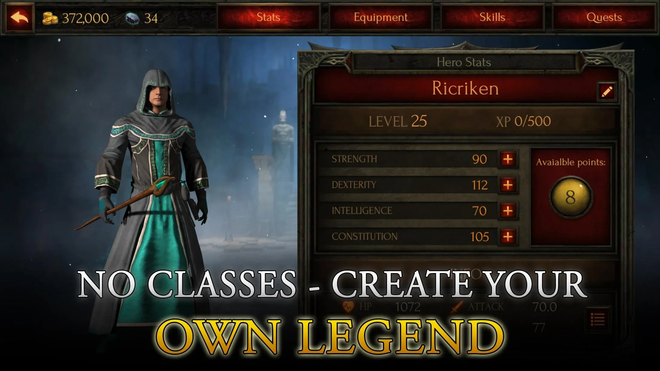 Arcane Quest Legends Offline v1.8.0 APK Мод (Меню, Один удар, Режим бога, Много денег) Screenshot 3