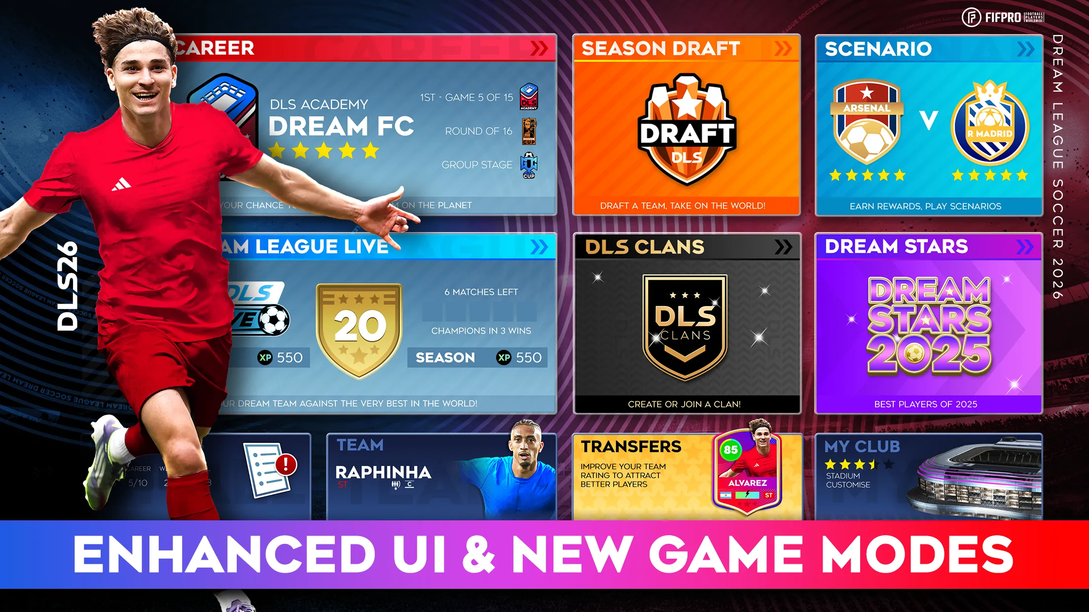 Dream League Soccer 2026 v13.130 APK Мод (Мега Меню, Тупой противник, Много энергии) Screenshot 1 Dream League Soccer 2026 v13.130 APK Мод (Мега Меню, Тупой противник, Много энергии) Screenshot 1