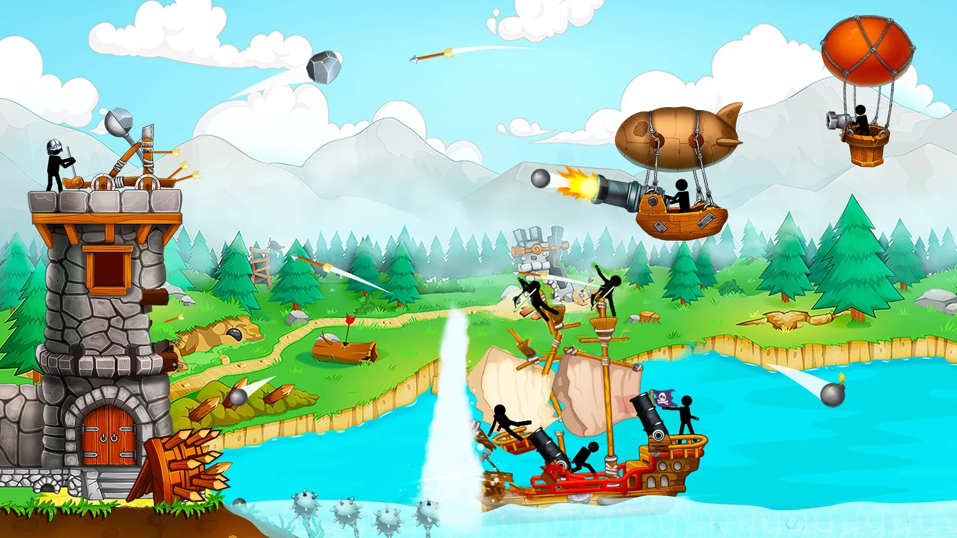 Катапульта: Стикмены Пираты v1.9.0 APK Мод (Много денег) Screenshot 1 Катапульта: Стикмены Пираты v1.9.0 APK Мод (Много денег) Screenshot 1