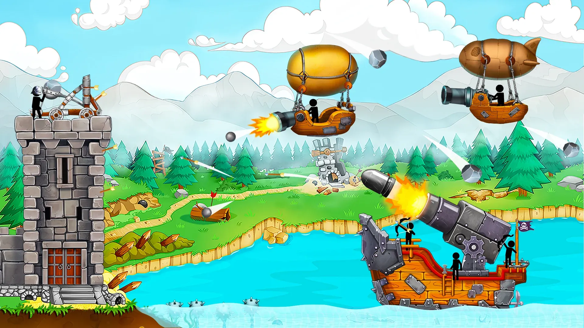 Катапульта: Стикмены Пираты v1.9.0 APK Мод (Много денег) Screenshot 5