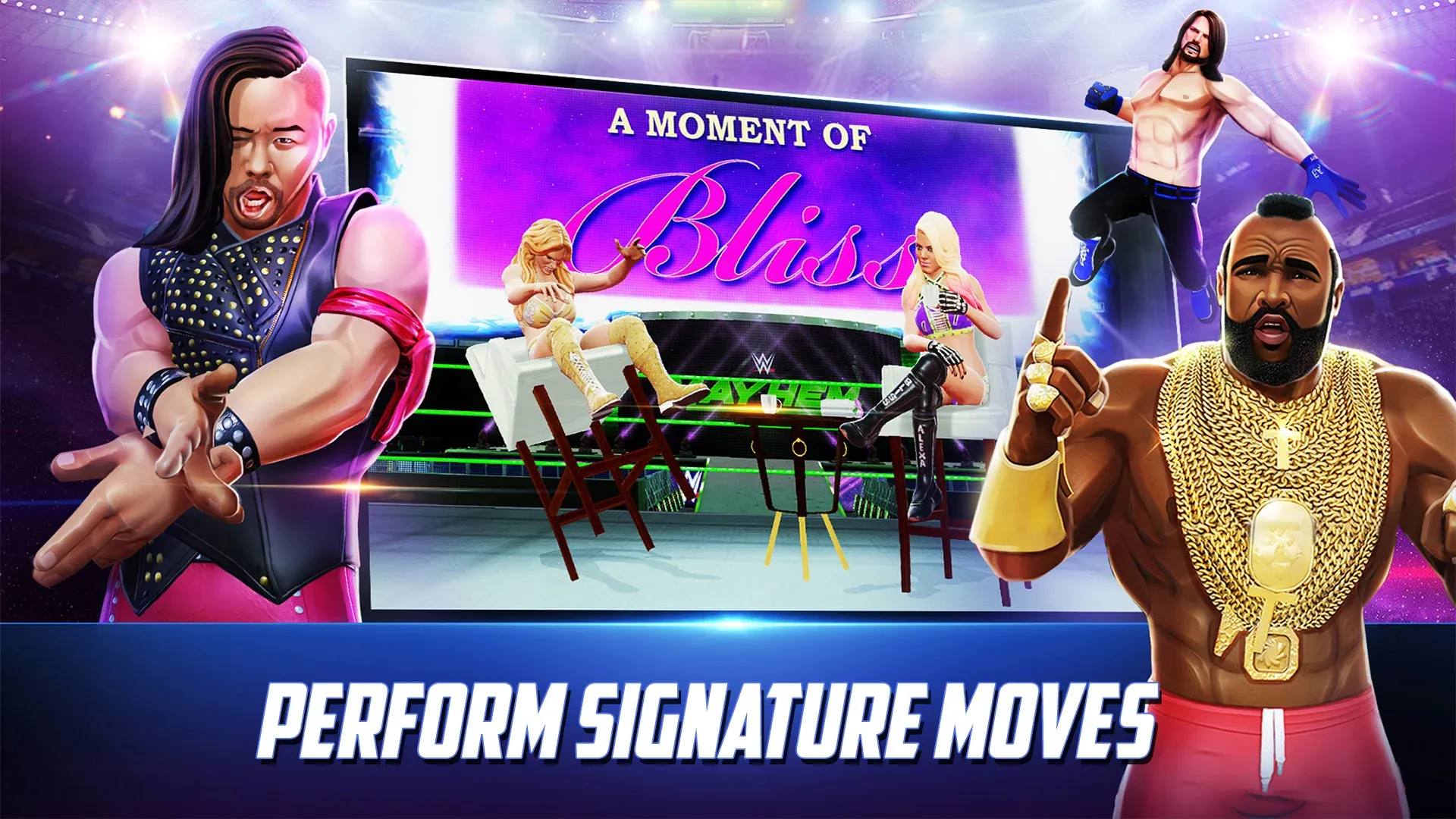WWE Mayhem v1.81.127 APK Мод (Меню, Один удар, Режим бога, Деньги) Screenshot 2