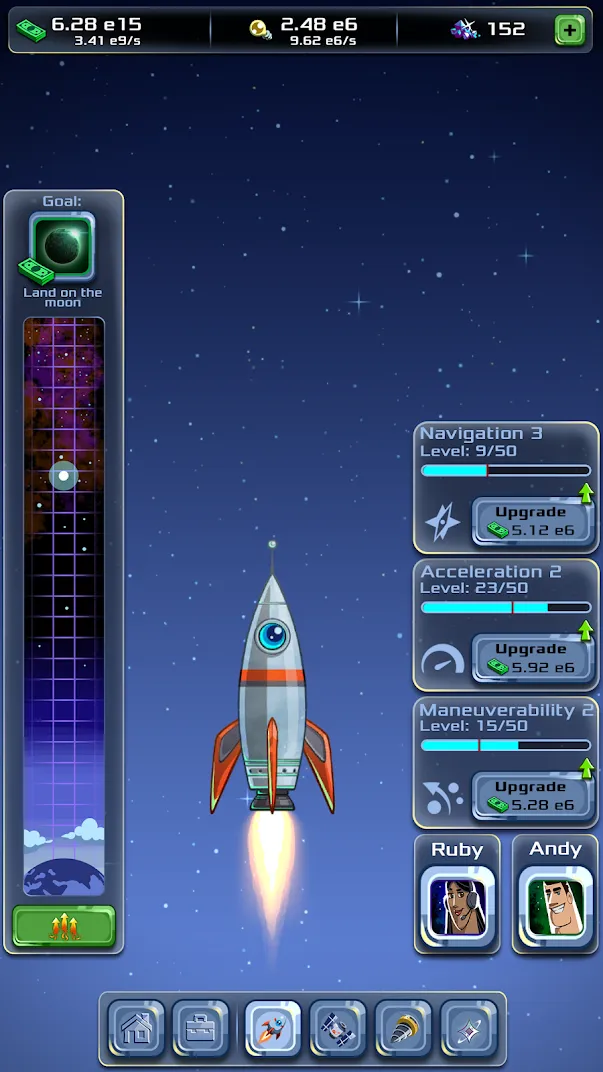 Idle магнат: космос-команда [мод: меню] Screenshot 1