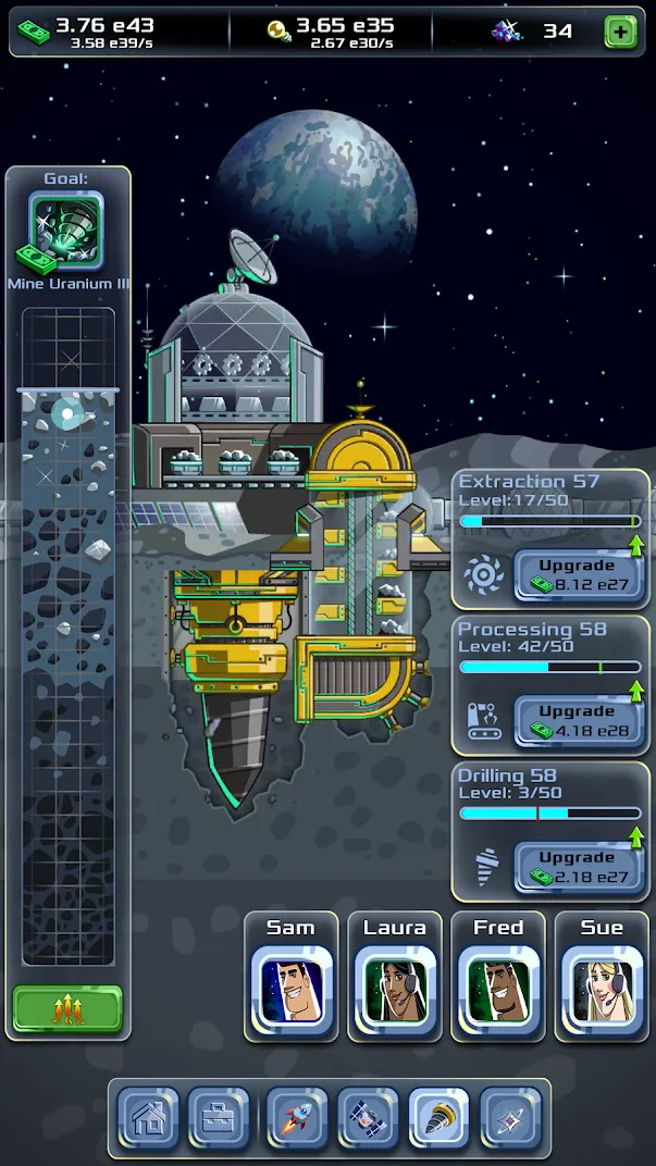 Idle магнат: космос-команда [мод: меню] Screenshot 4