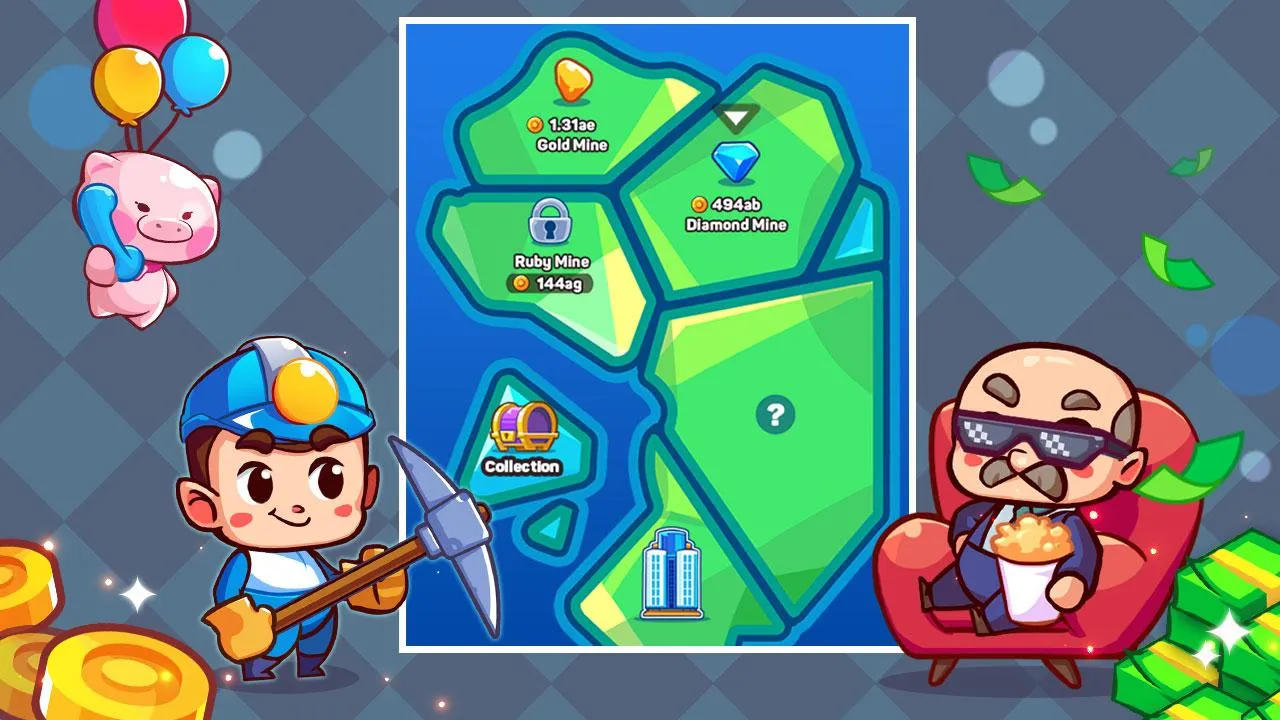 Idle Miner Simulator – Idle Gold Tycoon [мод: много денег] Screenshot 4