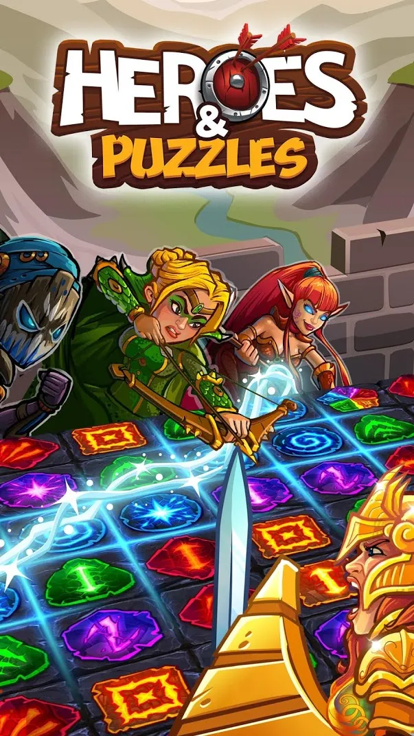 Heroes and Puzzles: три в ряд РПГ [мод: много денег] Screenshot 1