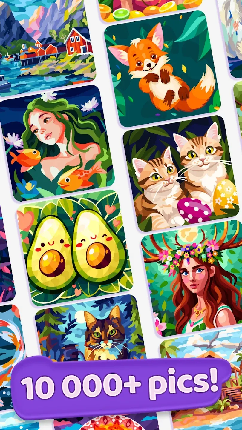 Gallery: Раскраска по номерам v0.449 APK Мод (Меню, Много ресурсов) Screenshot 4 Gallery: Раскраска по номерам v0.449 APK Мод (Меню, Много ресурсов) Screenshot 4