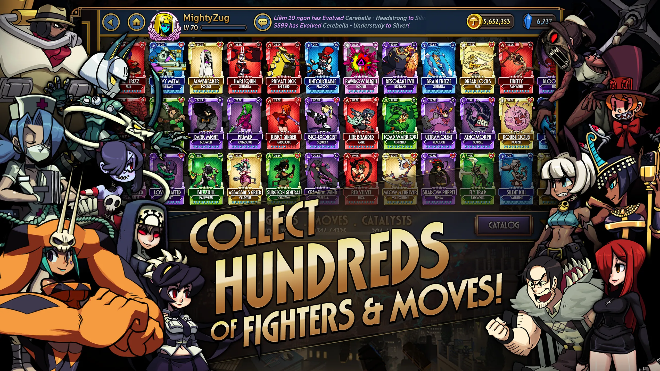 Skullgirls v8.6.3 APK Мод (Меню, Высокий Урон, Режим бога, Много навыков) Screenshot 3