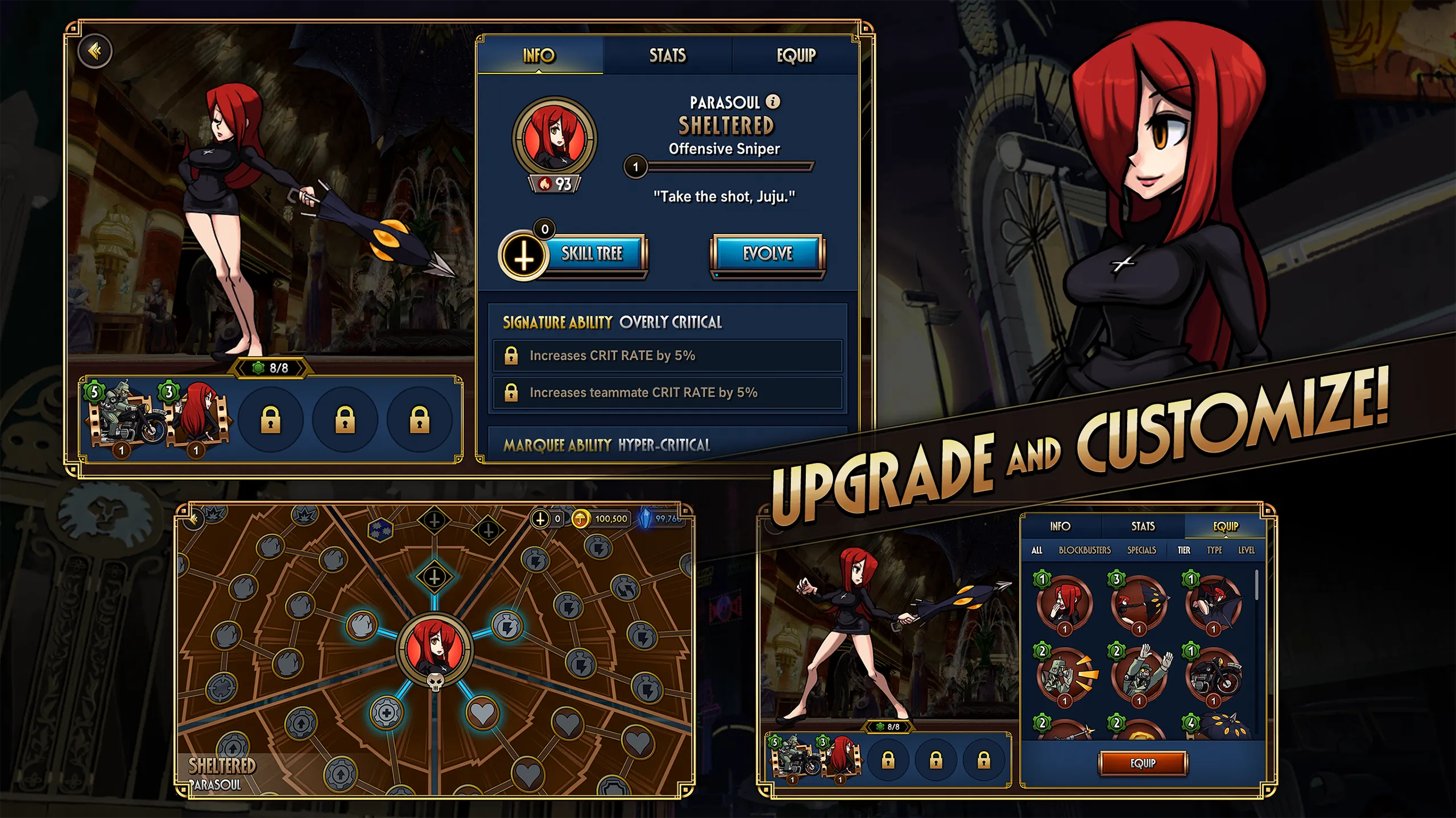 Skullgirls v8.6.3 APK Мод (Меню, Высокий Урон, Режим бога, Много навыков) Screenshot 4