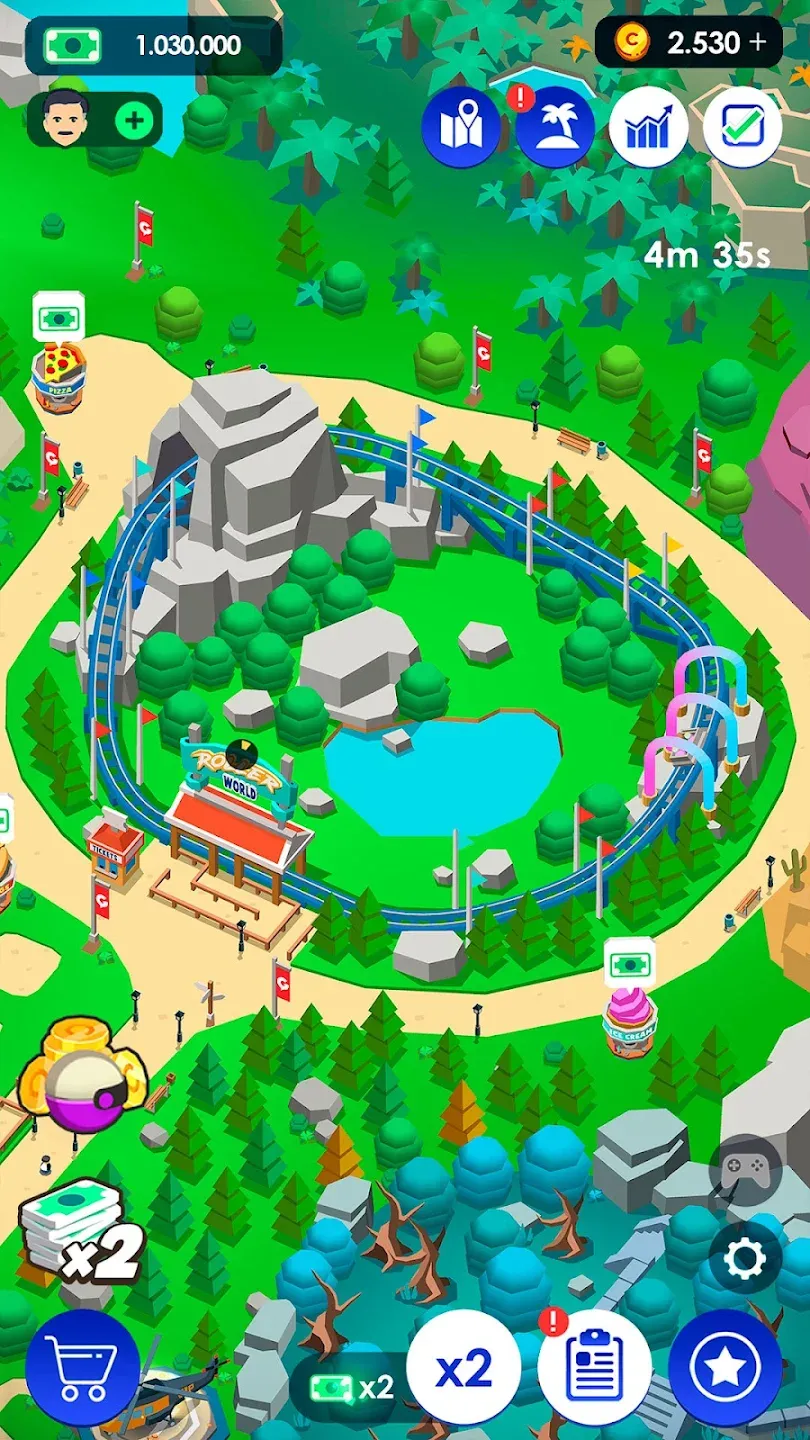 Idle Theme Park Tycoon [мод: меню] Screenshot 4