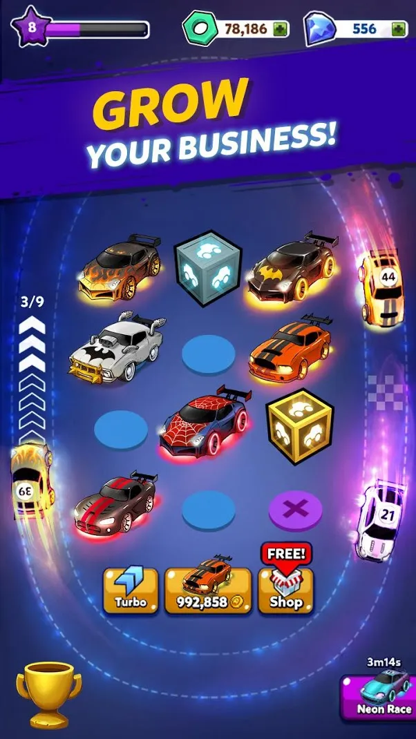 Merge Neon Car: Car Merger Screenshot 3