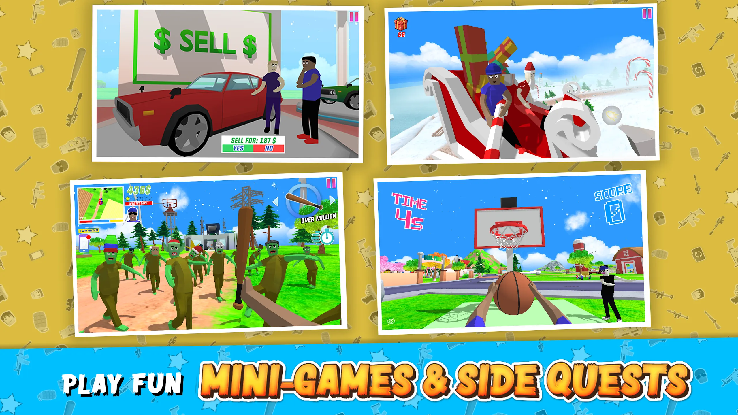 Dude Theft Wars FPS Open world v0.9.1.0b APK Мод (Меню, Много денег, Режим бога) Screenshot 5