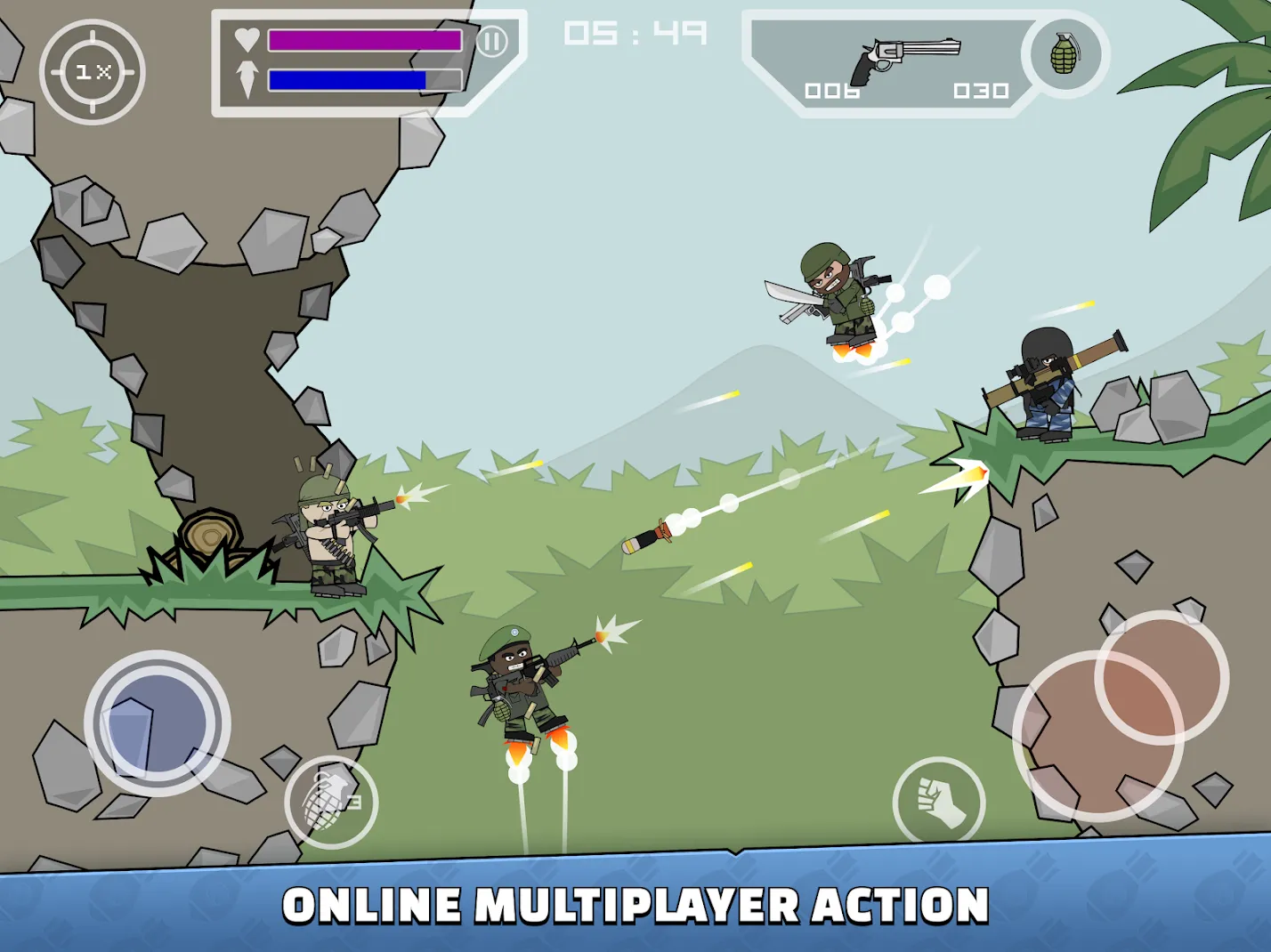 Mini Militia - War.io [мод: бесконечные гранаты] Screenshot 1