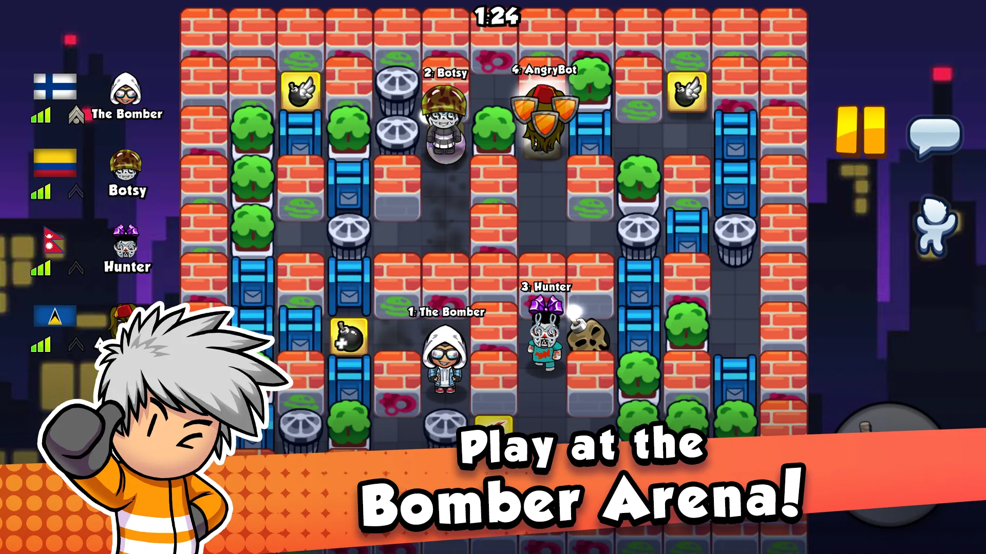 Bomber Friends v6.02 APK Мод (Меню, Skins Unlocked, God Mode) Screenshot 1 Bomber Friends v6.02 APK Мод (Меню, Skins Unlocked, God Mode) Screenshot 1