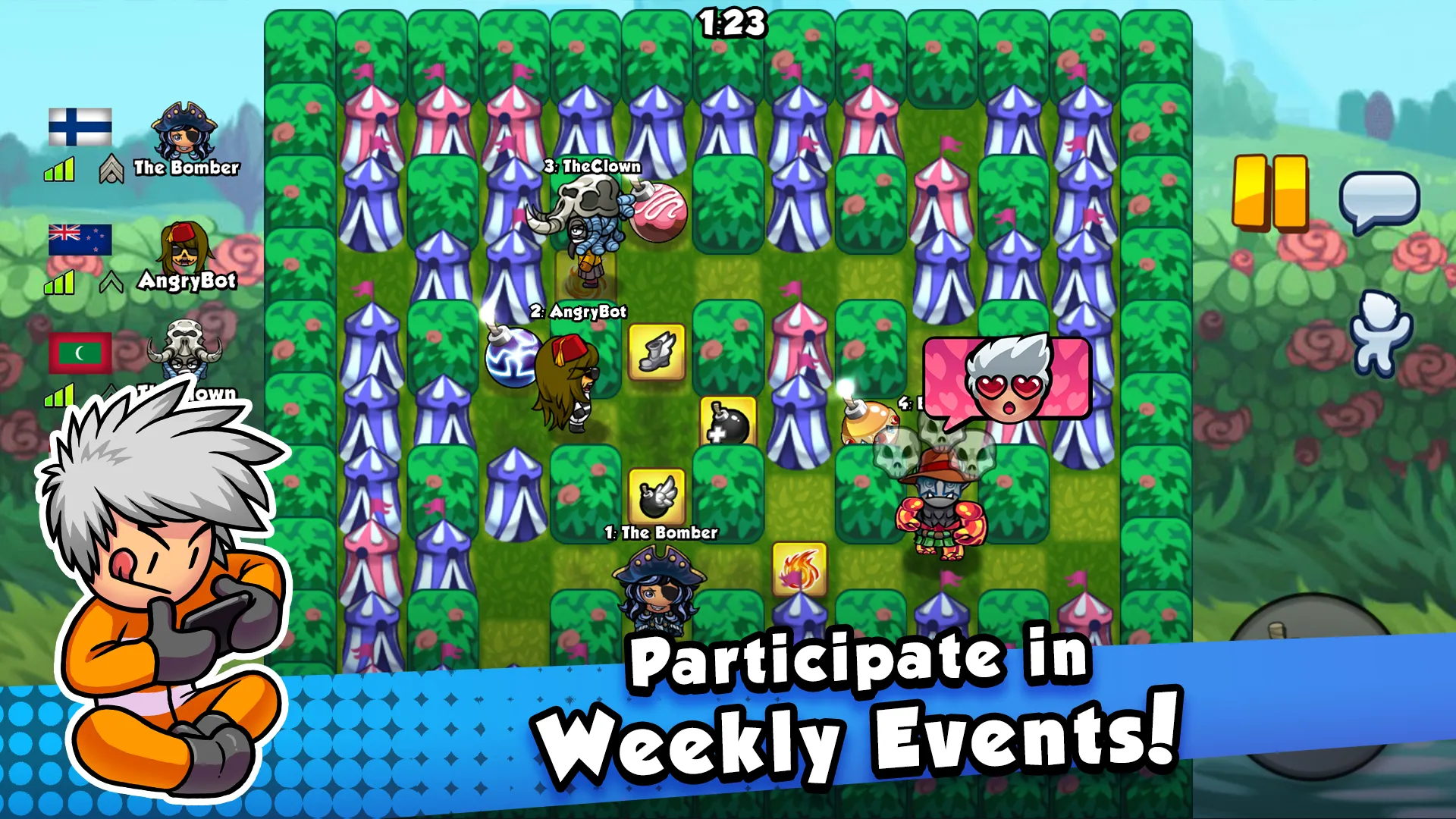 Bomber Friends v6.02 APK Мод (Меню, Skins Unlocked, God Mode) Screenshot 4 Bomber Friends v6.02 APK Мод (Меню, Skins Unlocked, God Mode) Screenshot 4