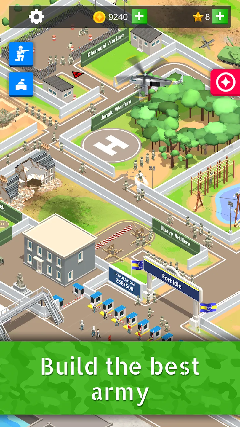 Idle Army Base v3.6.1 APK Мод (Много денег) Screenshot 1 Idle Army Base v3.6.1 APK Мод (Много денег) Screenshot 1