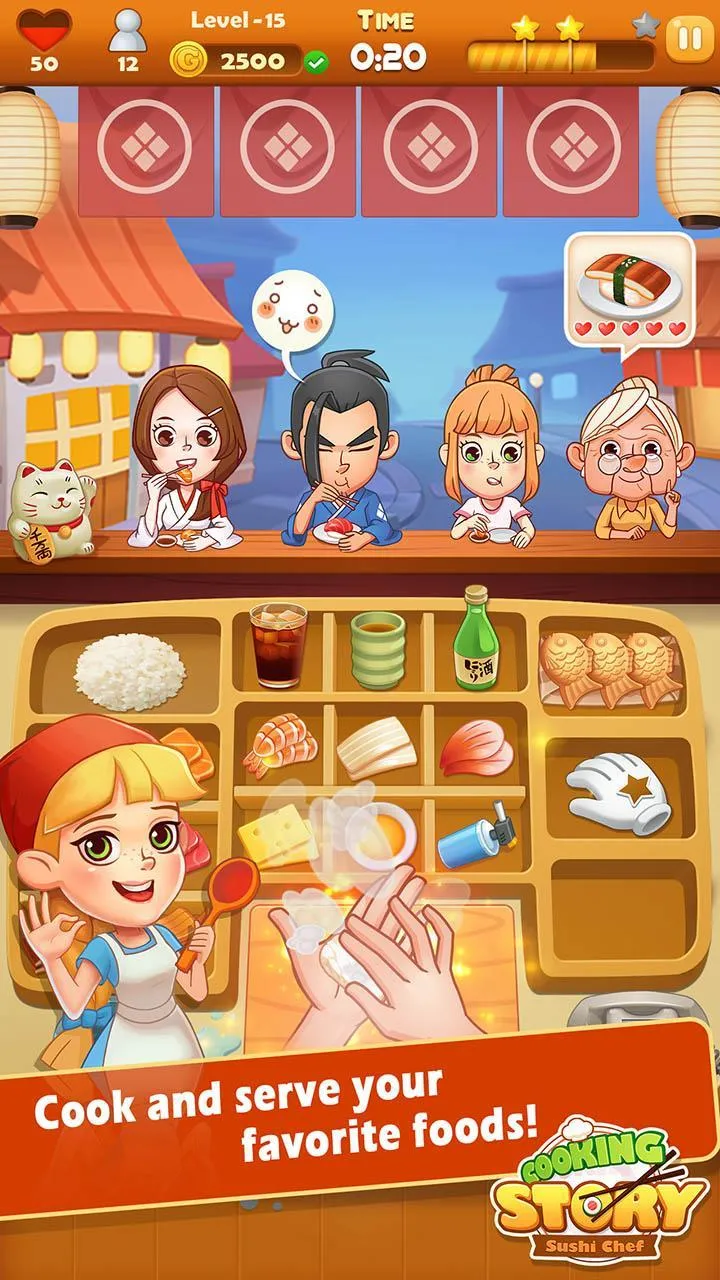 Sushi Master – Cooking story [мод: много денег] Screenshot 1