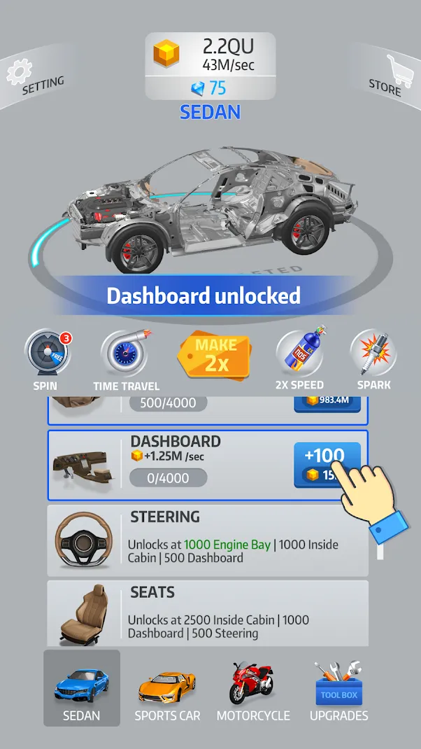 Idle Car [мод: бесплатные покупки] Screenshot 2