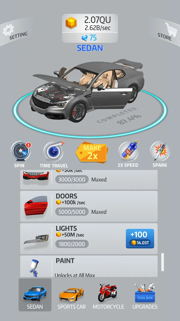 Idle Car [мод: бесплатные покупки] Screenshot 3
