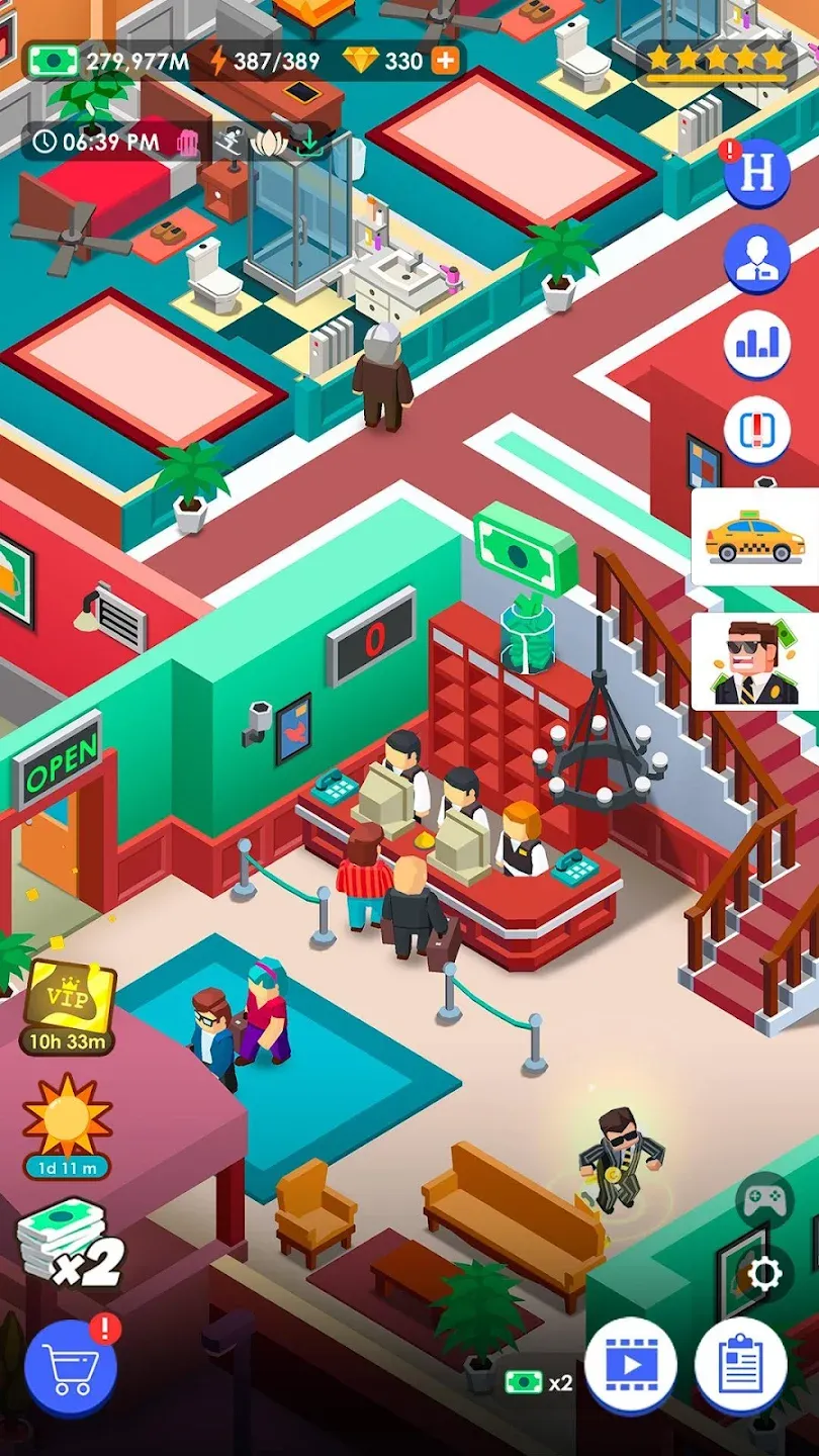 Hotel Empire Tycoon v4.4.0 APK Мод (Много денег) Screenshot 5