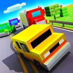 Скачать Blocky Highway: Traffic Racing Мод (Много денег) на Андроид