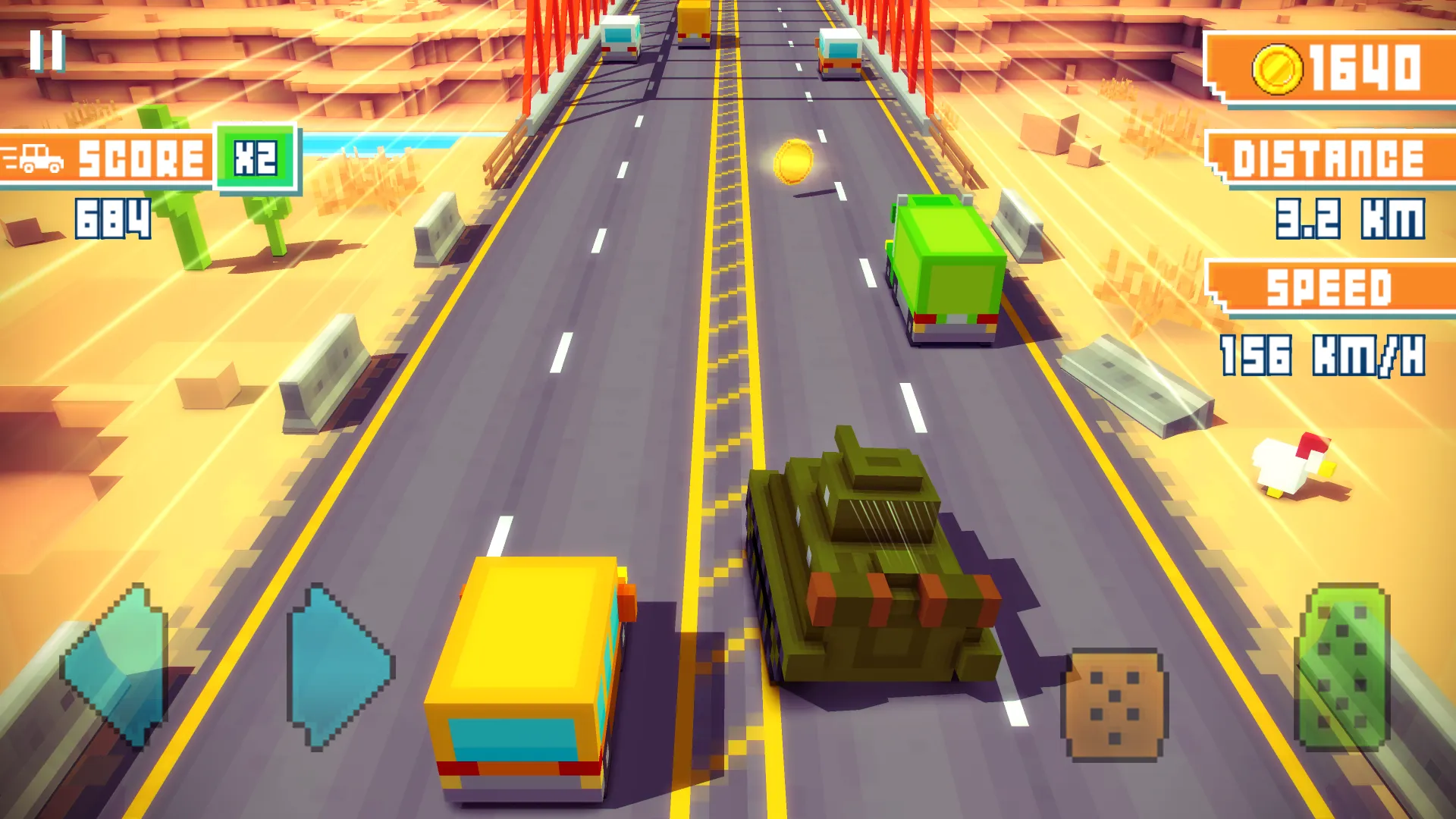 Blocky Highway: Traffic Racing v1.2.7 APK Мод (Много денег) Screenshot 1