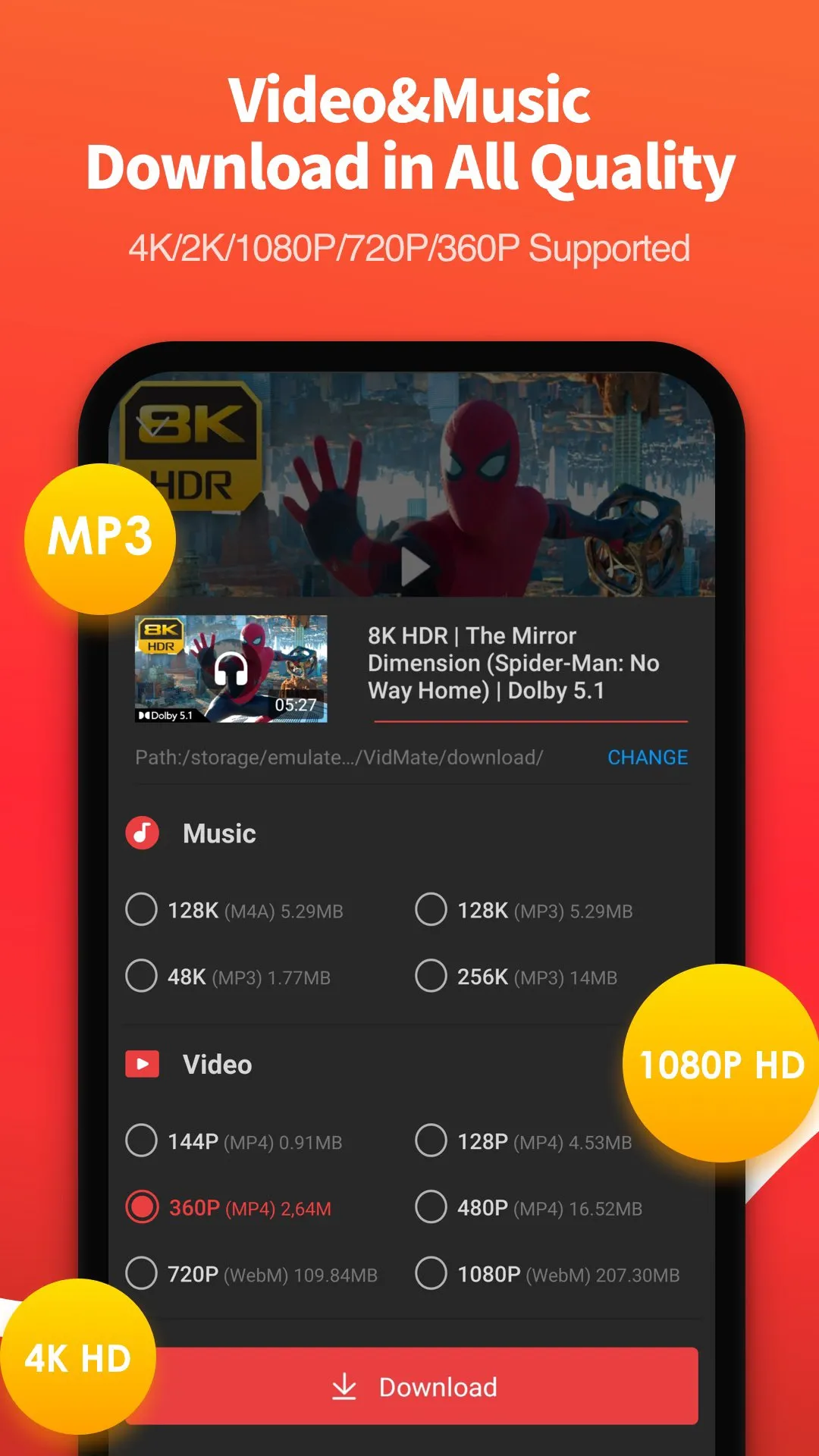 VidMate v5.3602 APK Мод (Всё открыто, Premium) Screenshot 3