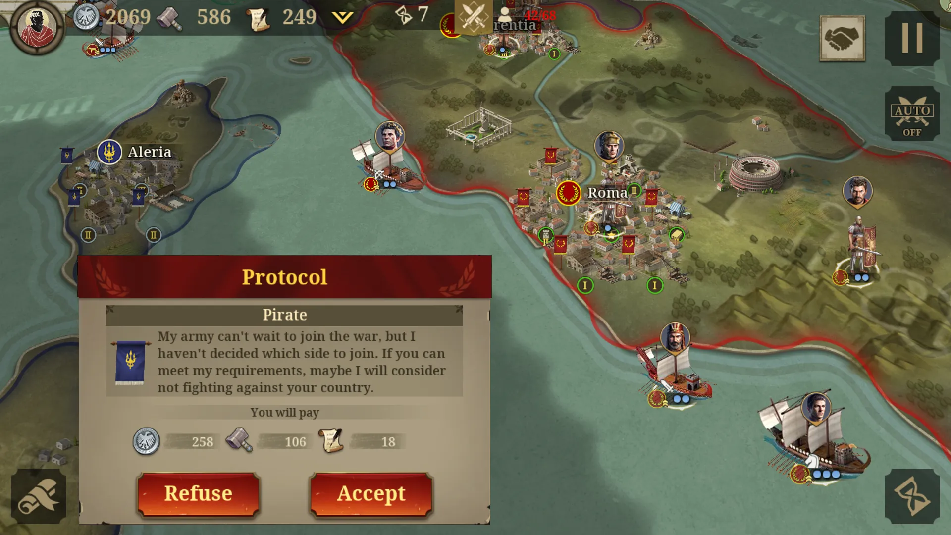 Great Conqueror: Rome War Game v3.7.0 APK Мод (Много бриллиантов) Screenshot 2