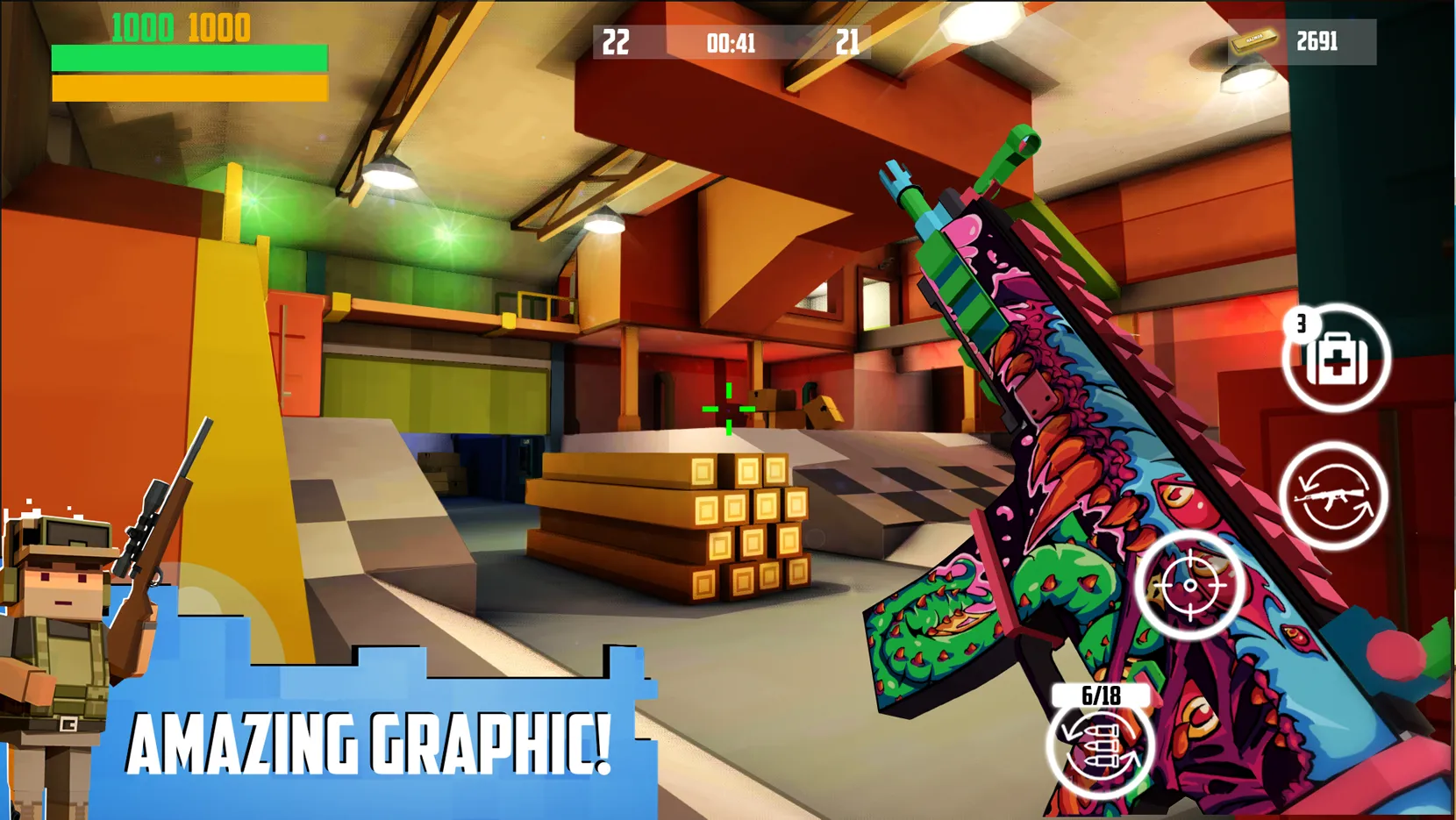Block Gun: FPS PvP War [мод: бесплатные покупки] Screenshot 2