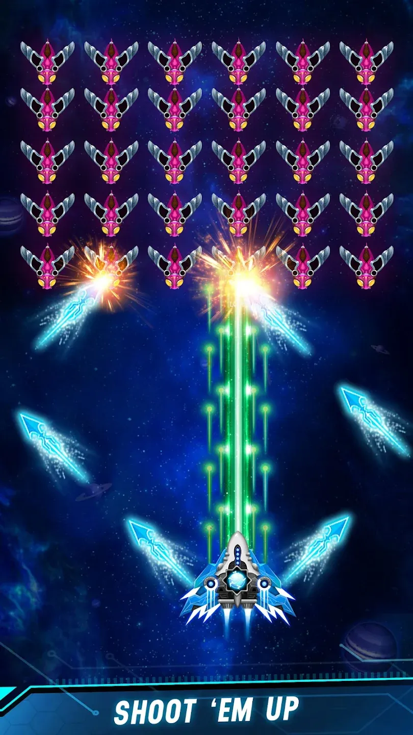 Space Shooter: Galaxy Attack v1.979 APK Мод (Мега Меню, Много денег, Режим бога) Screenshot 1 Space Shooter: Galaxy Attack v1.979 APK Мод (Мега Меню, Много денег, Режим бога) Screenshot 1