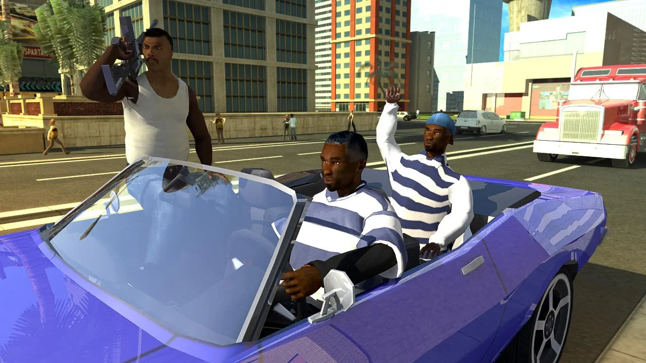 San Andreas Auto Gang Wars: Grand Real Theft Fight [мод: много денег] Screenshot 1