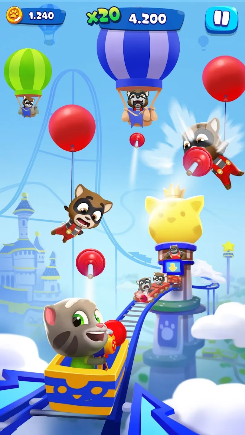Talking Tom Blast Park [мод: много денег] Screenshot 4