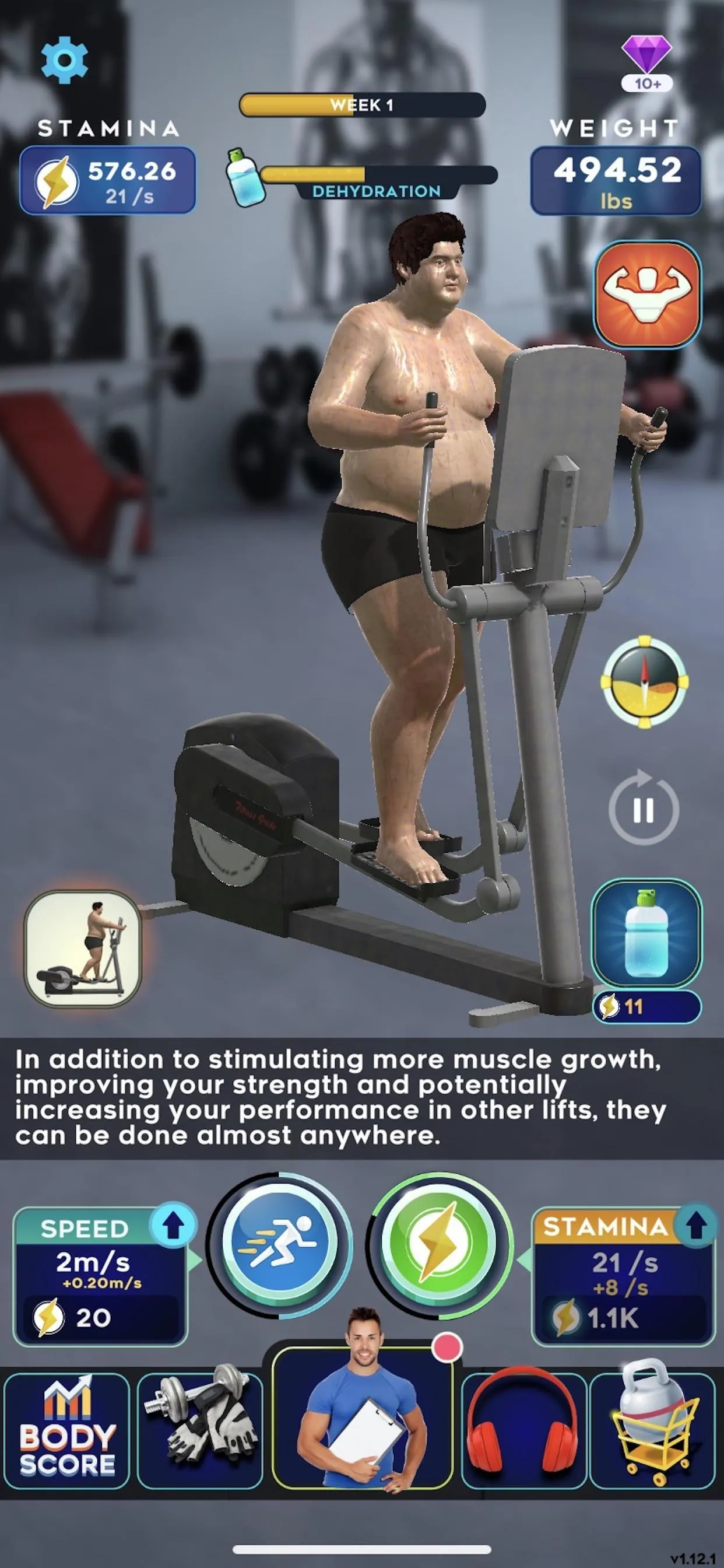 Idle Workout! v1.3.3 APK Мод (Меню, Выносливость, Потеря веса) Screenshot 3