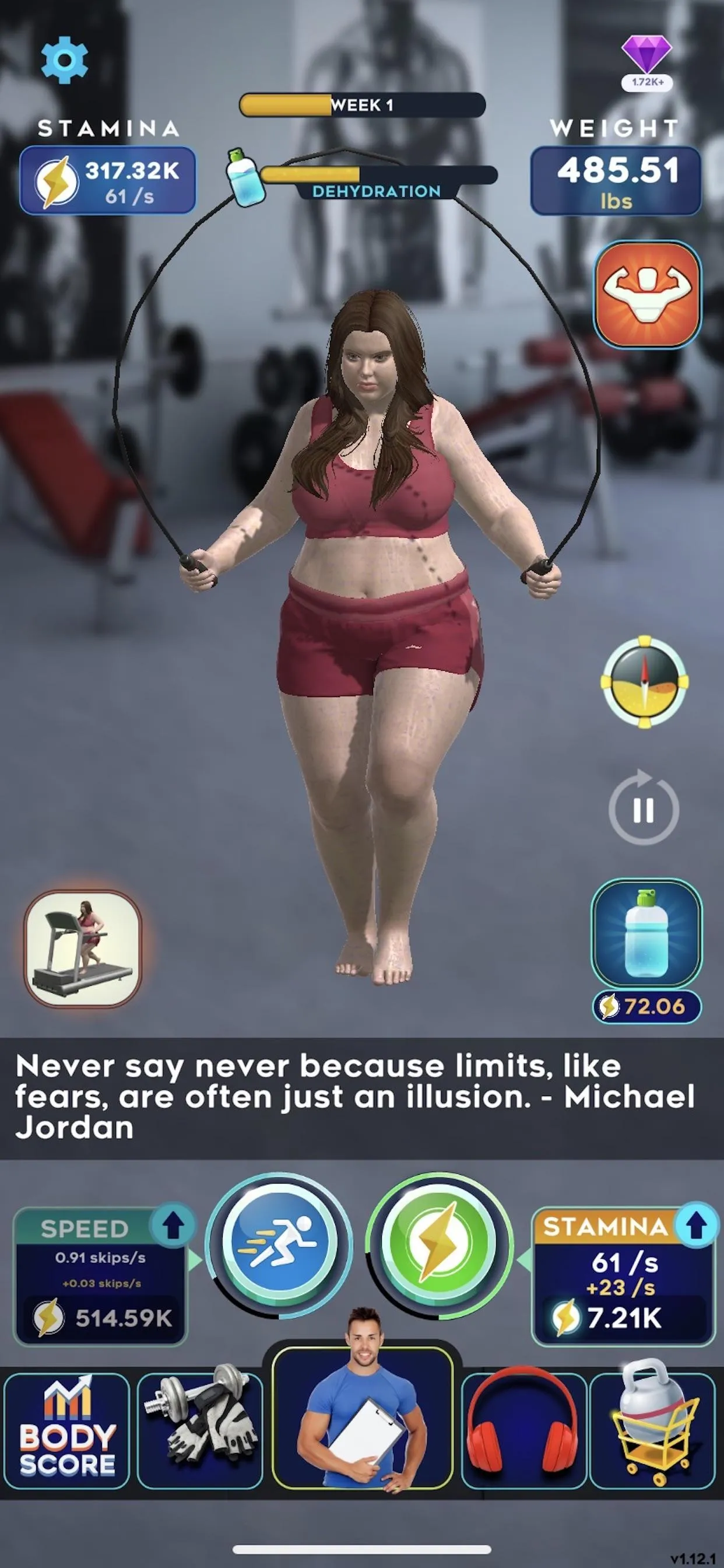 Idle Workout! v1.3.3 APK Мод (Меню, Выносливость, Потеря веса) Screenshot 4