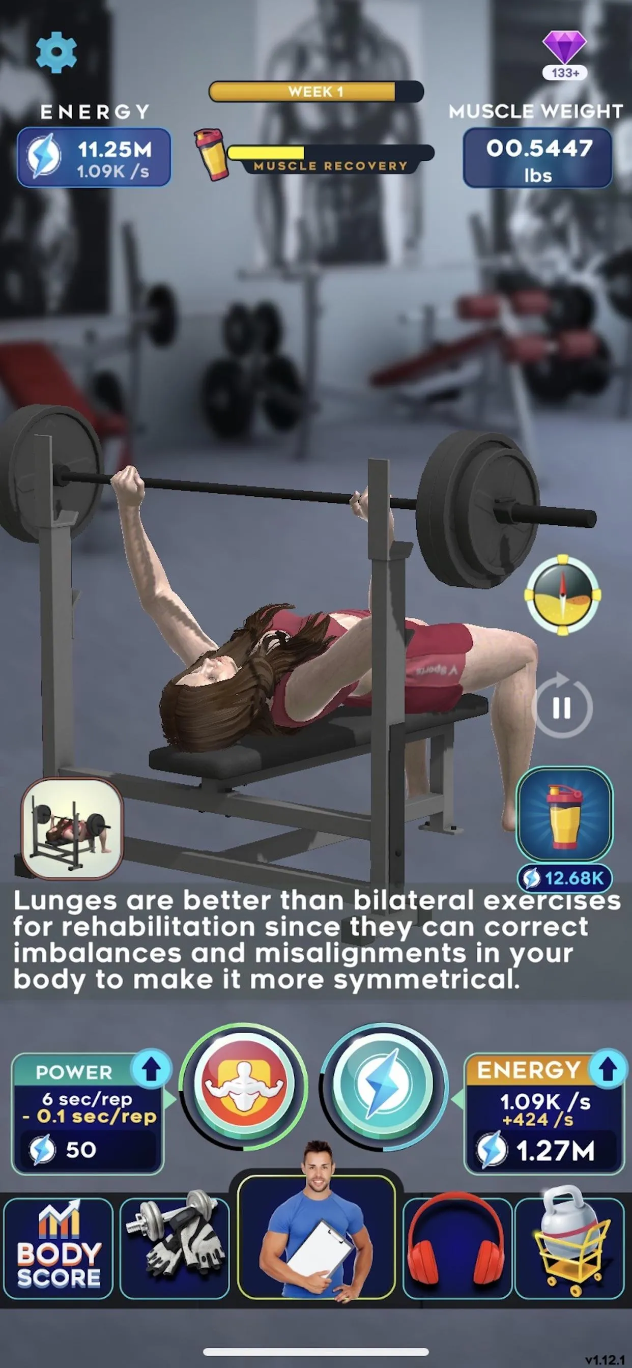 Idle Workout! v1.3.3 APK Мод (Меню, Выносливость, Потеря веса) Screenshot 5