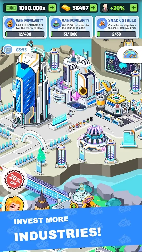Idle City Tycoon-Build Game [мод: бесплатные покупки] Screenshot 2
