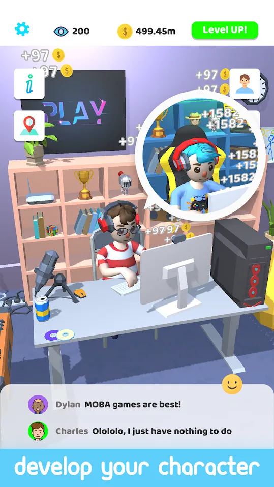 Idle Streamer! [мод: много денег] Screenshot 4