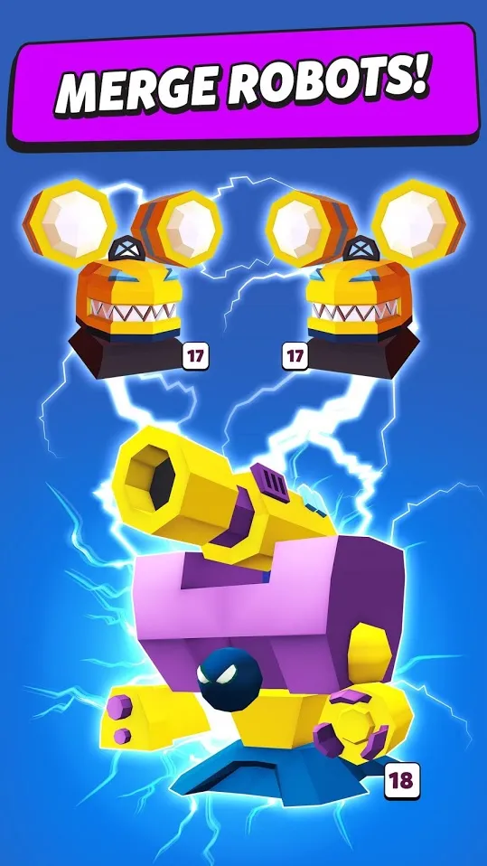 Merge Tower Bots [мод: много денег] Screenshot 1