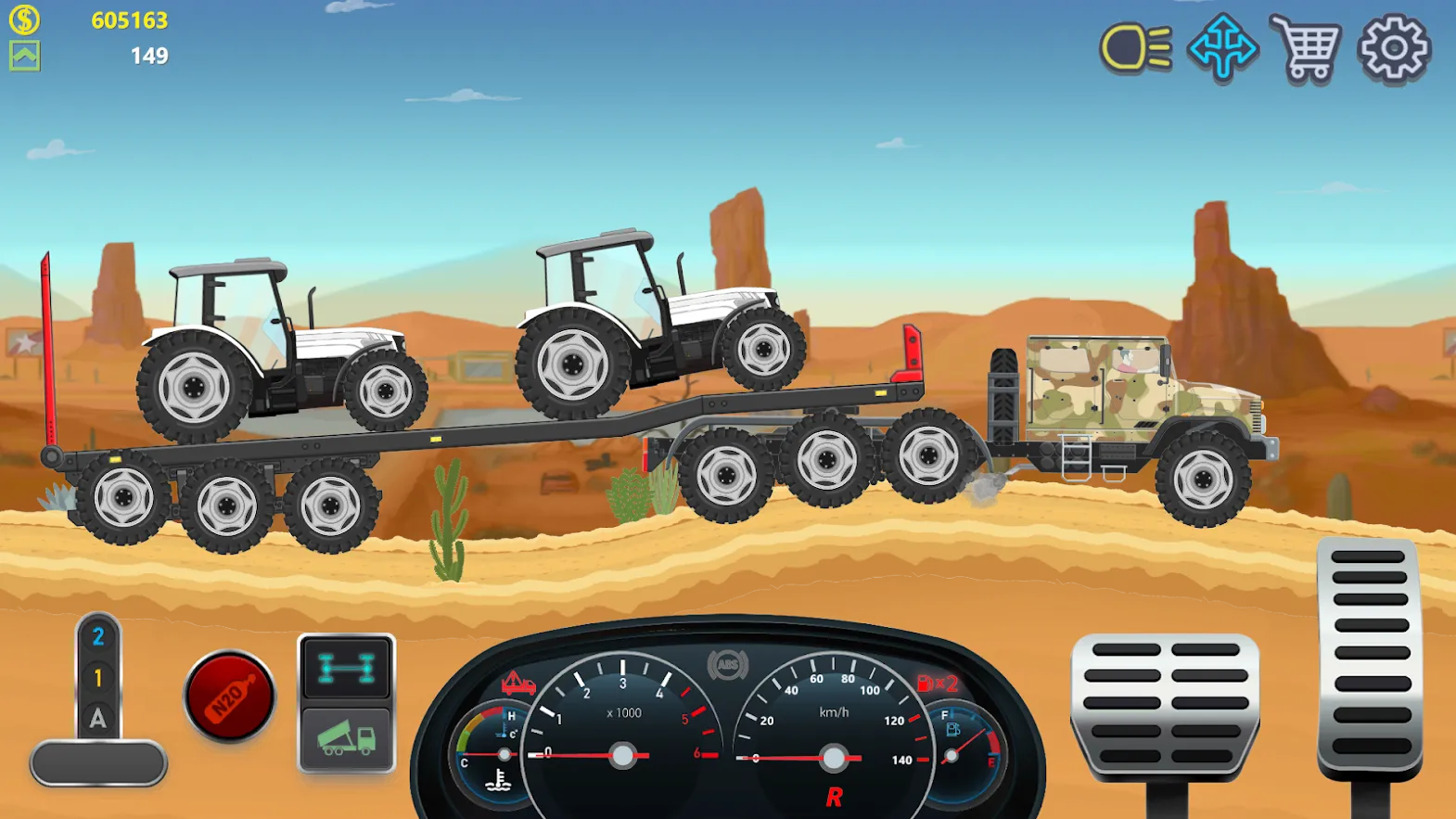 Дальнобойщики 2D грузовик симулятор [мод: много денег] Screenshot 2
