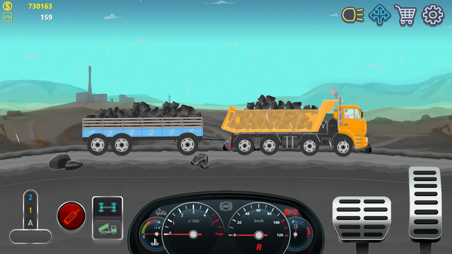 Дальнобойщики 2D грузовик симулятор [мод: много денег] Screenshot 3
