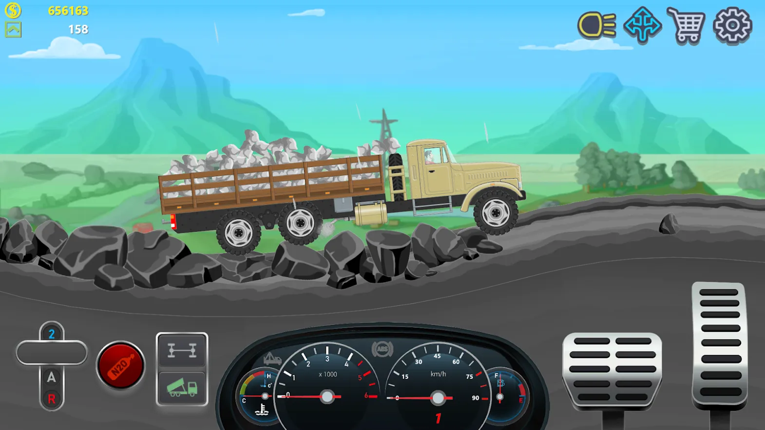 Дальнобойщики 2D грузовик симулятор [мод: много денег] Screenshot 4