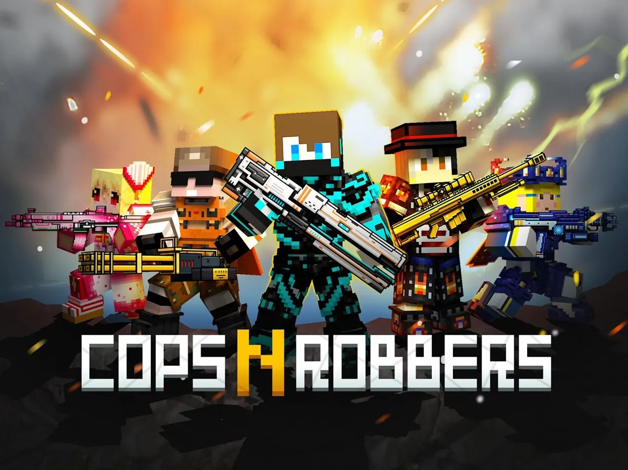 Cops N Robbers:Pixel Craft Gun Screenshot 1