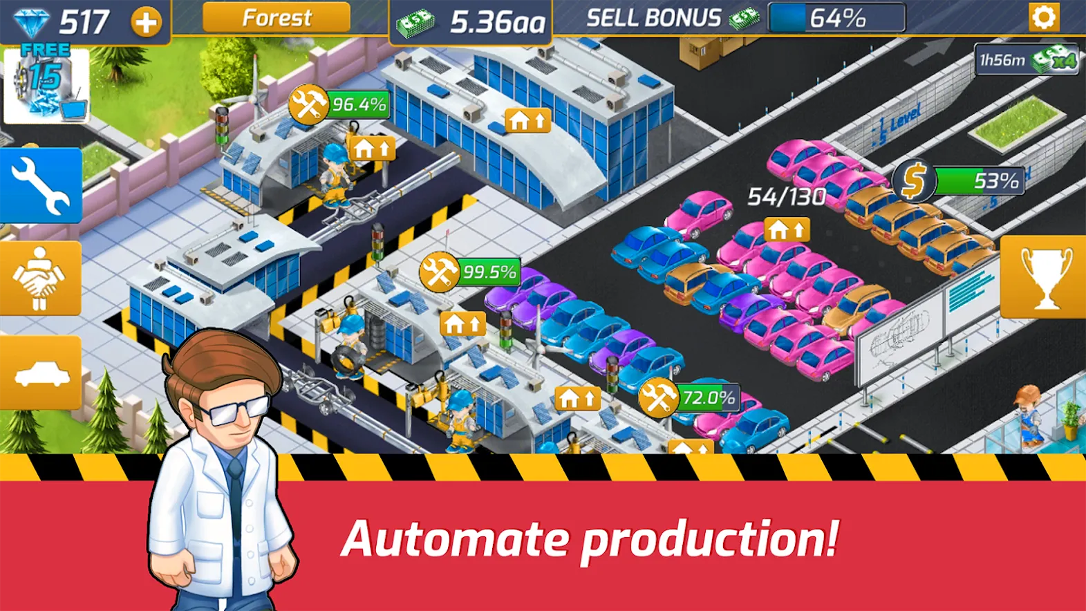 Idle Car Factory: Car Builder [мод: бесплатные покупки] Screenshot 3