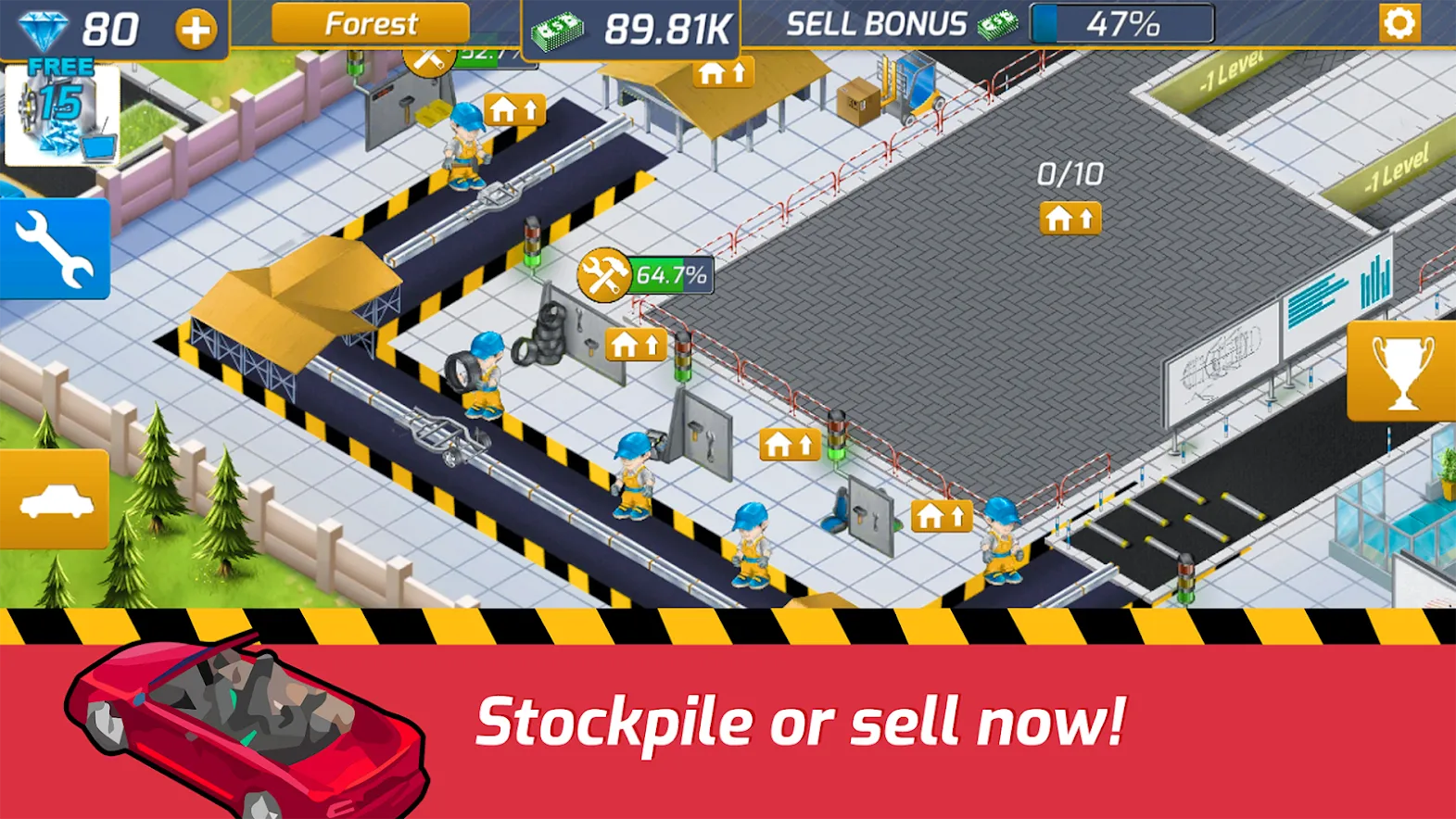 Idle Car Factory: Car Builder [мод: бесплатные покупки] Screenshot 4